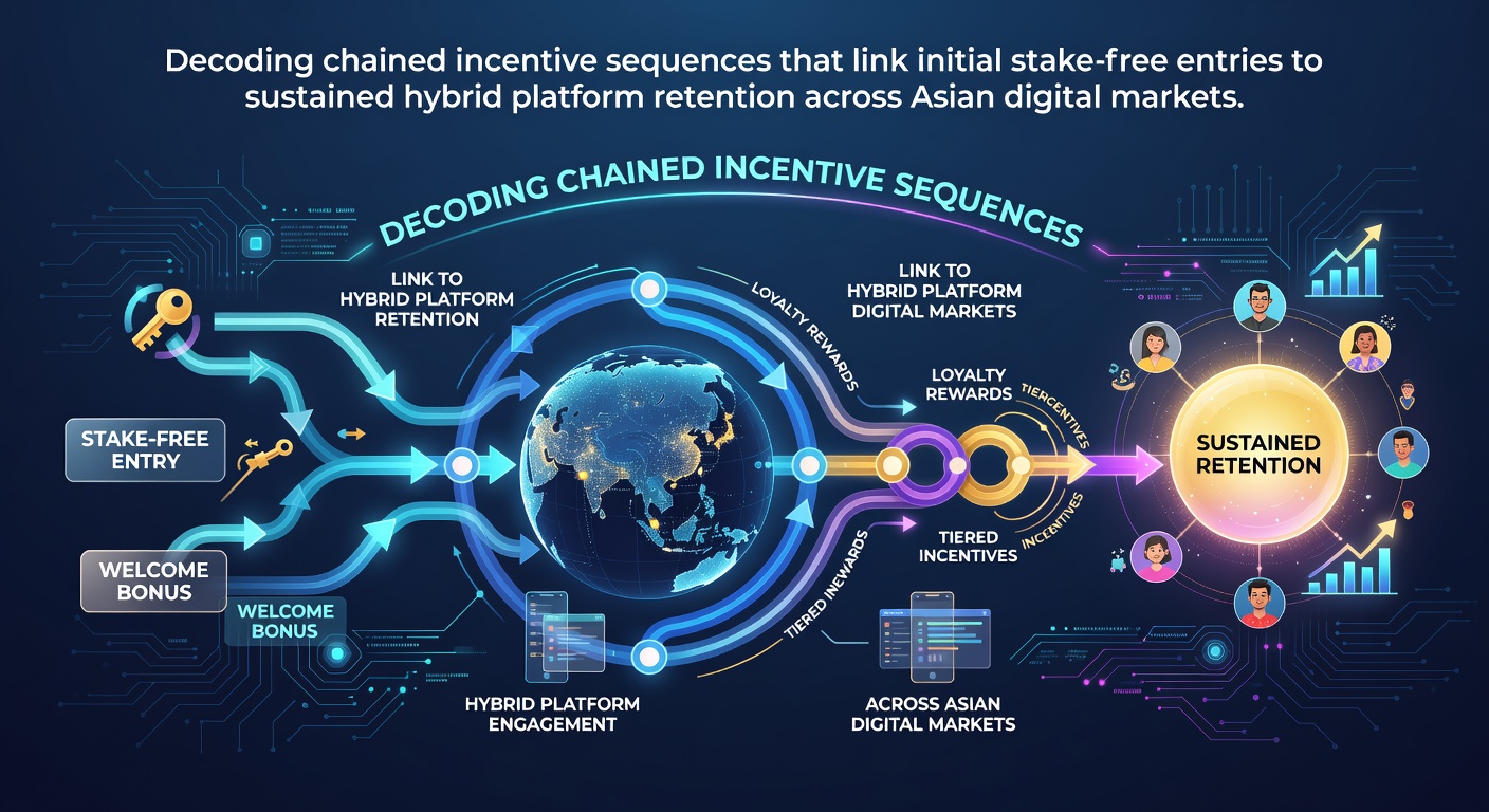 Overview of chained incentive flows connecting free entries to long-term platform activity in Asian markets