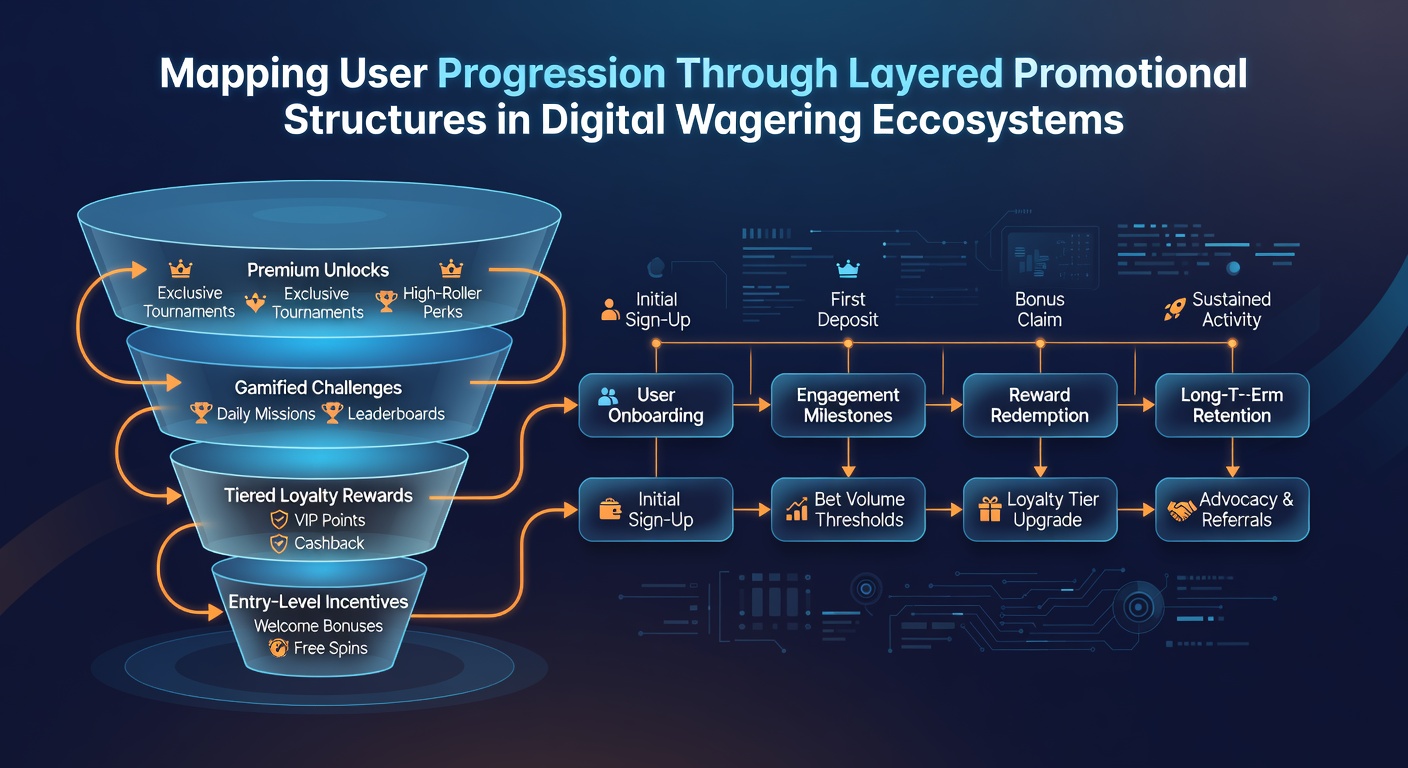Visualization of advanced tier structures connecting sportsbook and casino promotions in wagering ecosystems