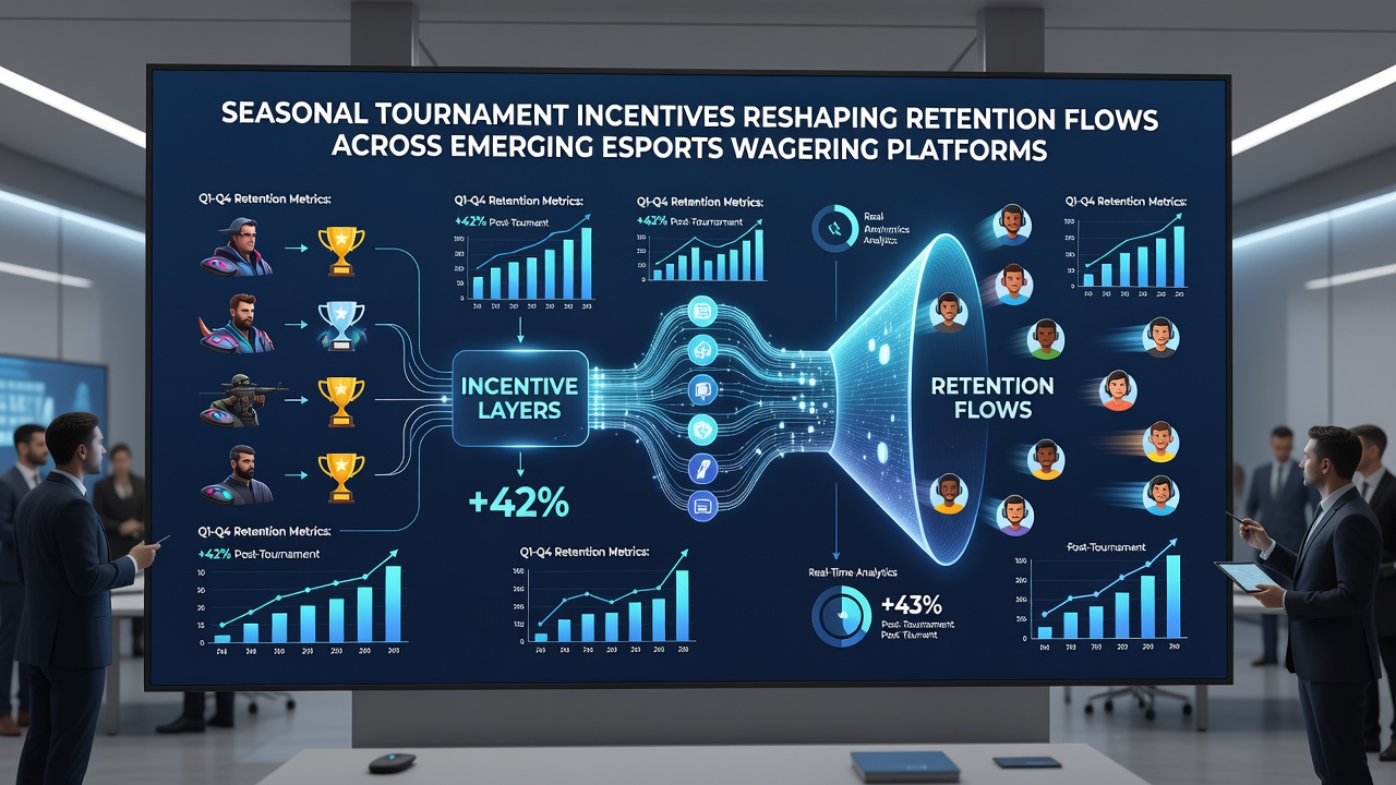 Analytics chart tracking retention flows from seasonal esports tournament incentives on emerging wagering platforms